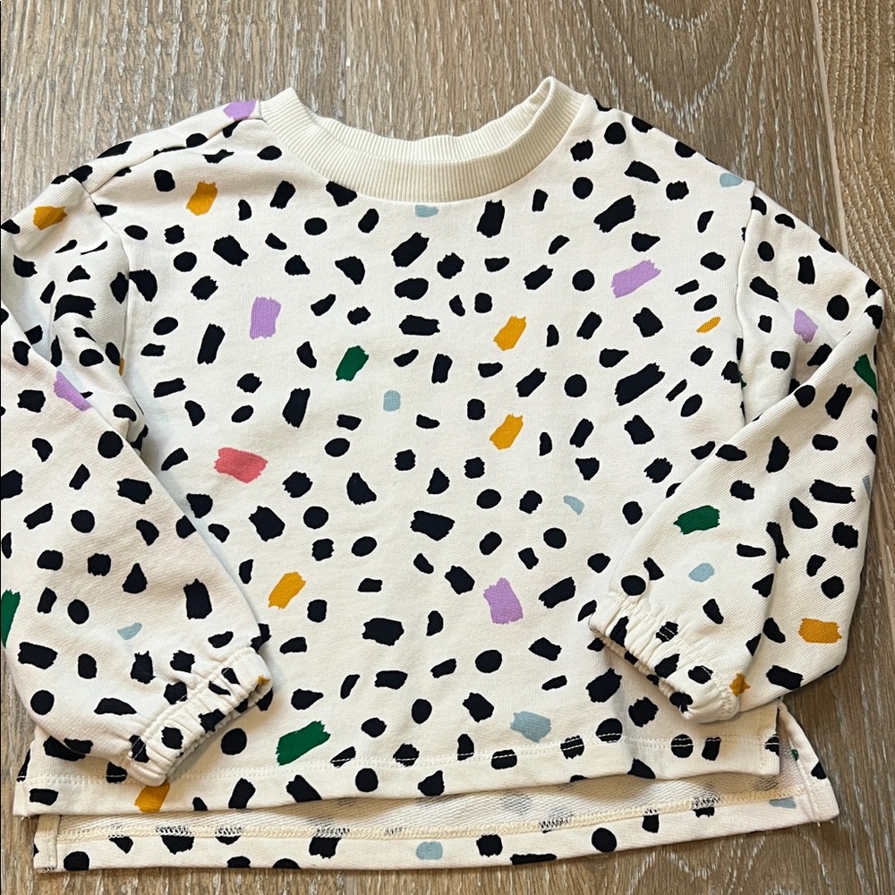 Hanna Andersson Cream Sweatshirt with Multicolor Dots